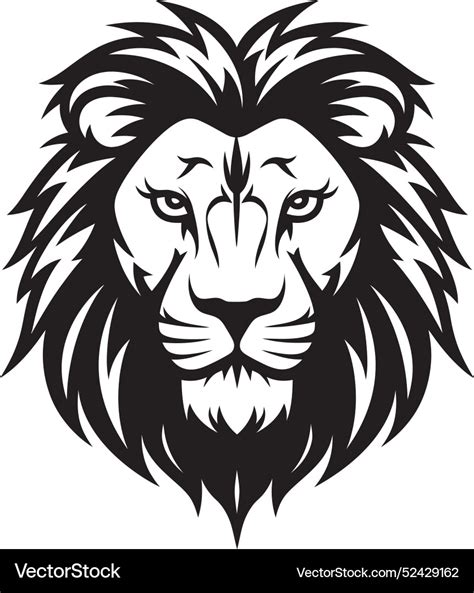 Intricate Lion Face Black Inspired Royalty Free Vector Image