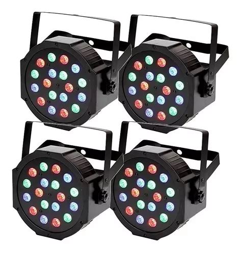 Pack 4 Unidades Luz Dj Led Proton Par 18 Tacho Rgb Dmx