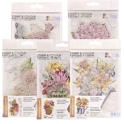 Couture Creations Stamp And Colour Vintage Blooms Set