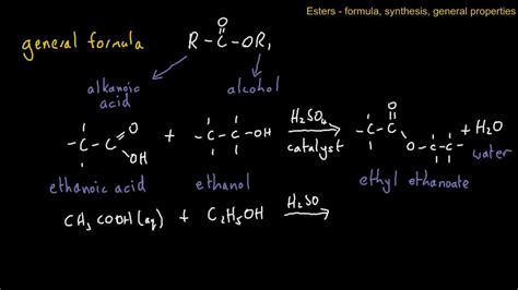 Organic Chemistry Esters General Formula Synthesis Properties And Uses Youtube