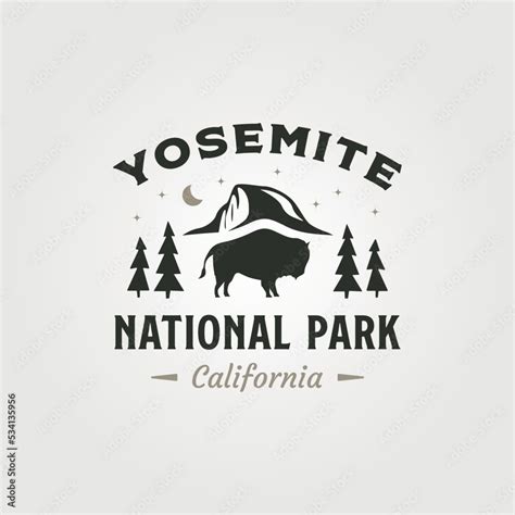 Vector Of Yosemite National Park Logo Vintage Symbol Illustration