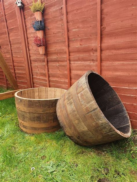 Genuine Half Whiskey Barrel Planters Etsy