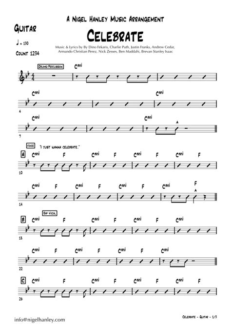 Celebrate Arr Nigel Hanley Sheet Music Andrew Cedar Jazz Ensemble