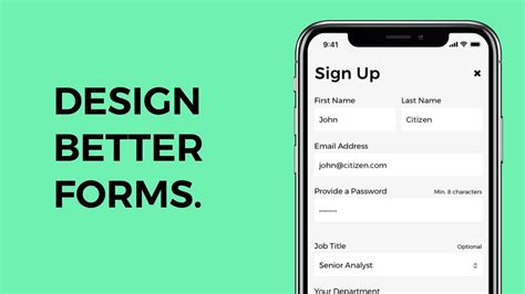 Uiux Design Better Forms 5 Tips For Designing Mobile Forms Youtube