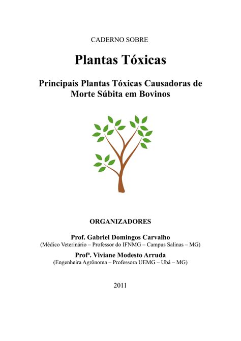 PDF Plantas Tóxicas Principais Plantas Tóxicas Causadoras de Morte