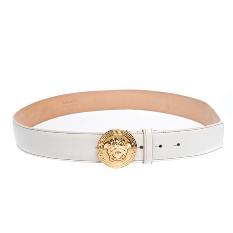 Versace White Leather Medusa Belt 105CM Versace | The Luxury Closet