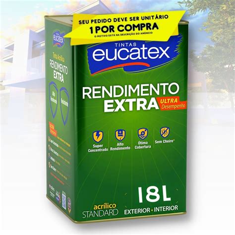 Tinta Eucatex Rendimento Extra Fosco Branco E Colorido L Ou L