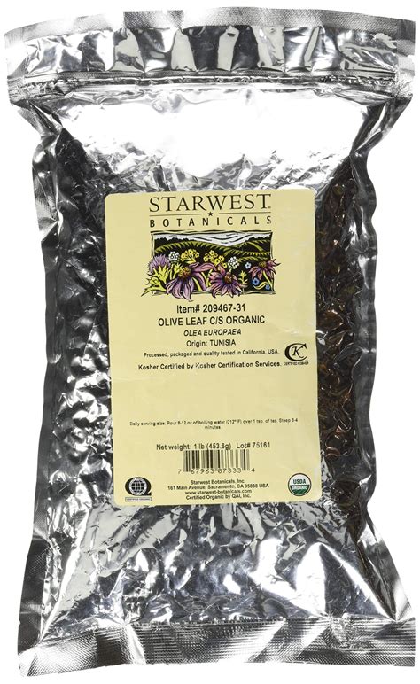 Starwest Botanicals Olive Leaf Cut And Sifted 1lb Pure And Organic