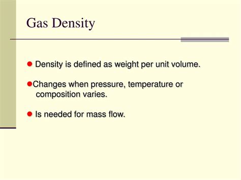 PPT GAS DENSITY S G MEASUREMENT PowerPoint Presentation Free