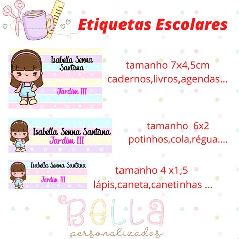 Etiqueta Material Escolar Kit Completo Personalizado Shopee Brasil