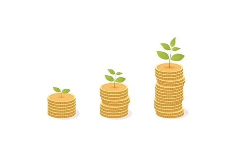 Crecimiento De Plantas A Partir De Pilas De Monedas De Dinero