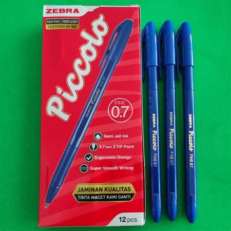 Jual Pulpen Ballpoint Zebra Piccolo Blue Per Pak Isi Shopee