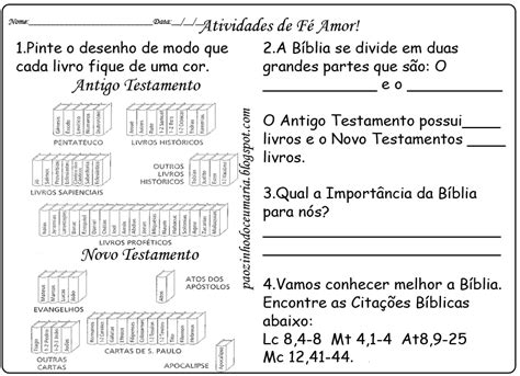 Pãozinho Do Céu Setembro Mês Da Bíblia Atividades Para Catequese