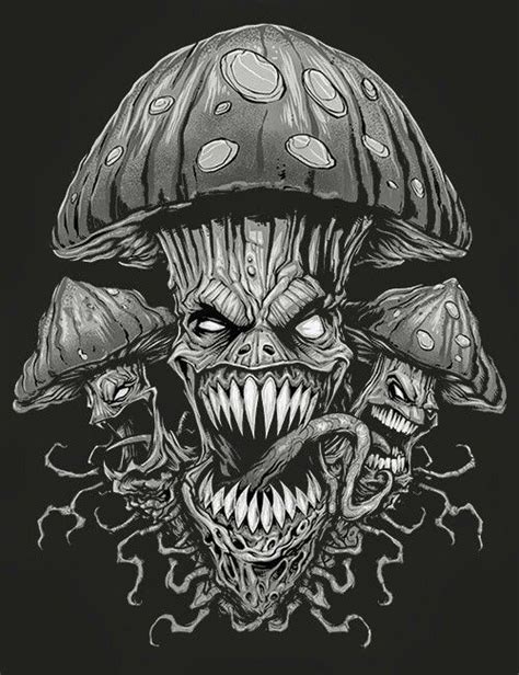 Pin By Yurghen Corichi On Mushrooms Badass Art Mushroom Art Skull Art