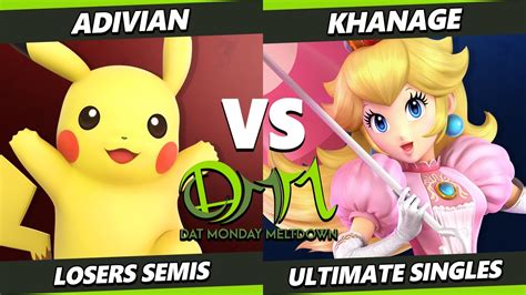 DAT MM 312 LOSERS SEMIS Adivian Pikachu Vs Khanage Peach Smash