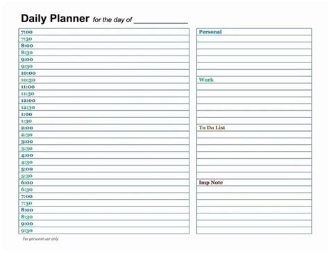 Printable Daily Planner With Time Slots