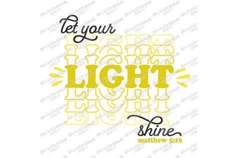 Let Your Light Shine Christian Stacked Mirrored Text