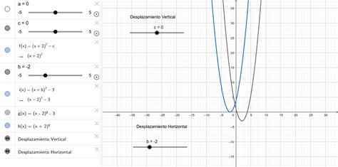 Desplazamiento Horizontal Vertical Geogebra