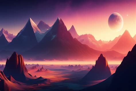 Lexica A Planet With Mountains And Stars In The Background A