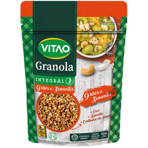 Granola tradicional integral sabor grãos e sementes 250 g Vitao 01