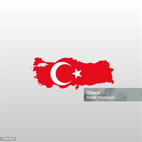 Turkey National Flag In Country Map Silhouette Stock Illustration