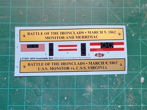 Uss Monitor Merrimack Civil War Ironclad Ships Set Plastic Model