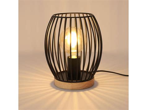 Lampe De Table Metal Noir E27 Cage 21cm De Haut Lampe De Bureau Lampe