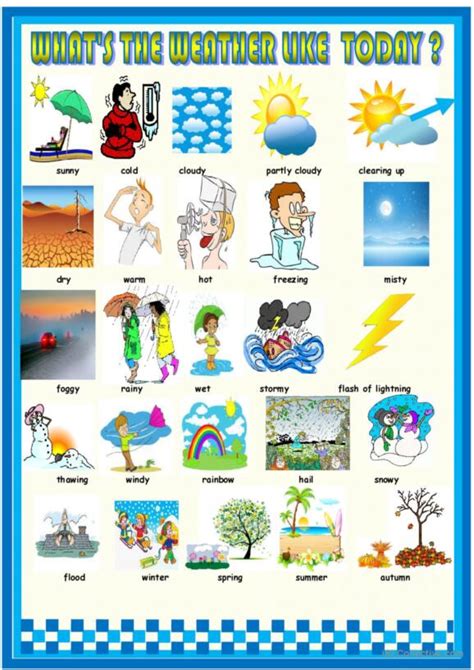 Weather Pictionary Picture Dictionary Or Picture Match