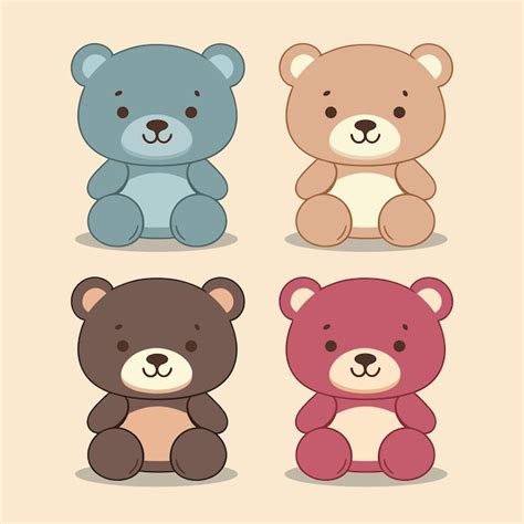 Vector De Dibujos Animados Lindo Oso De Peluche Ni Os Beb Juguetes