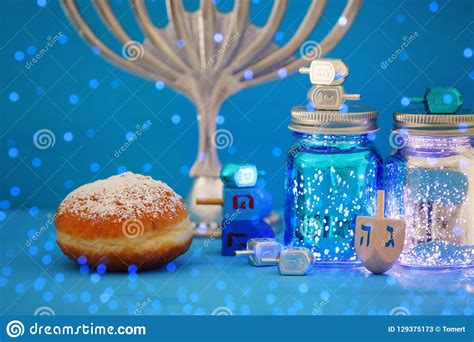 Imagem Do Fundo Judaico Do Hanukkah Do Feriado Menorah X