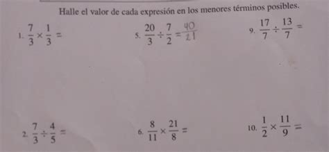 Solved Halle el valor de cada expresión en los menores términos