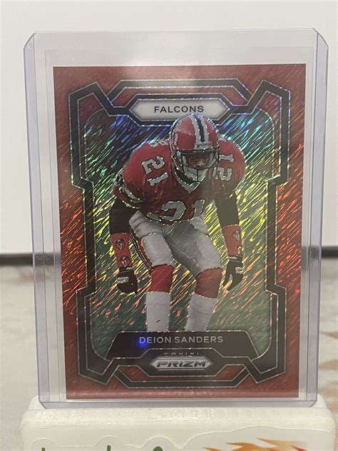 Panini Prizm Fotl Red Shimmer Deion Sanders Atlanta Falcons