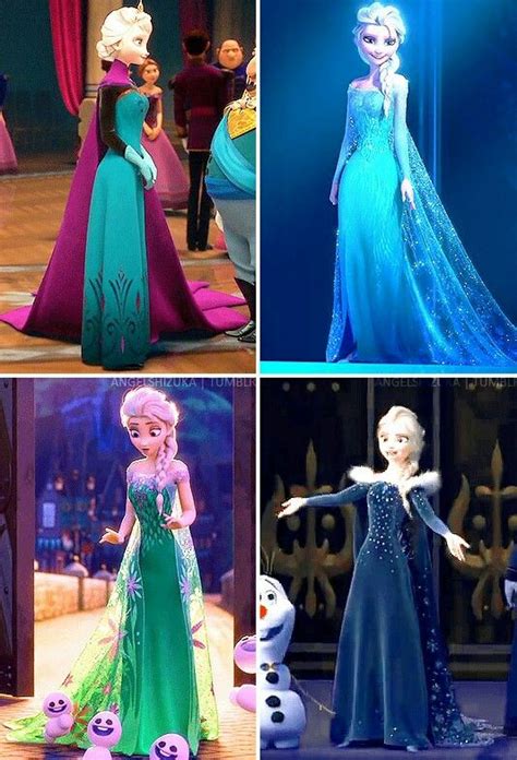 Disney S Frozen All Of Elsa S Dresses So Far Disney Dresses Disney Princess Dresses Frozen