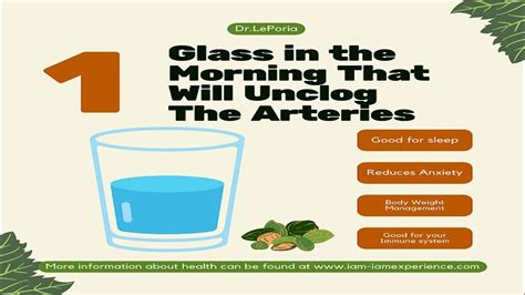 1 Glass In The Morning That Will Unclog The Arteries Dr Leporia Youtube