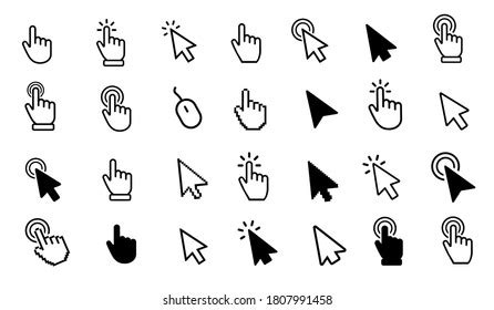 Vector Cursors Icons Click Set Stock Vector Royalty Free 1919706872