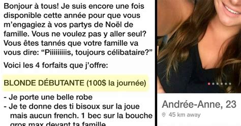 Une fille sur Tinder offre ses services de blonde pendant le temps des fêtes