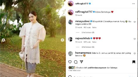 Tampil Cantik Berkebaya Putih Harga Outfit Nagita Slavina Ke Istana