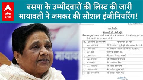 Lok Sabha Elections 2024 Bsp के उम्मीदवारों की लिस्ट जारी Mayawati ने जमकर की सोशल इंजीनियरिंग