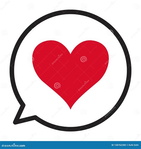 Love Heart Icon In Speech Bubble Valentines Day Vector Illustration