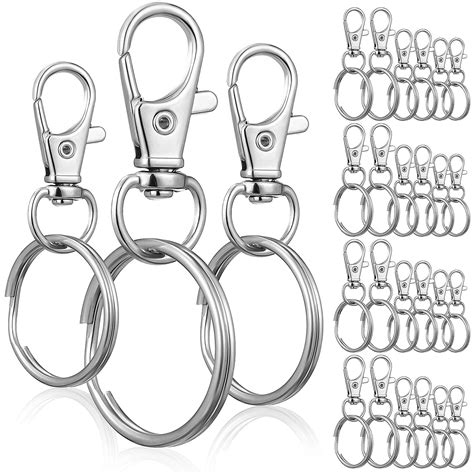 Pcs Swivel Snap Hooks With Key Rings Small Keyring Rings Hoops With