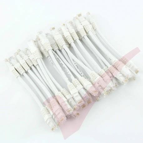 Short White Cm Cat Lszh Patch Cables For U Patching Pk