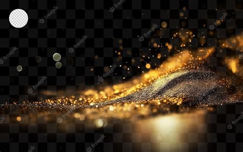 Premium PSD | Gold dust and glitter on a transparent background