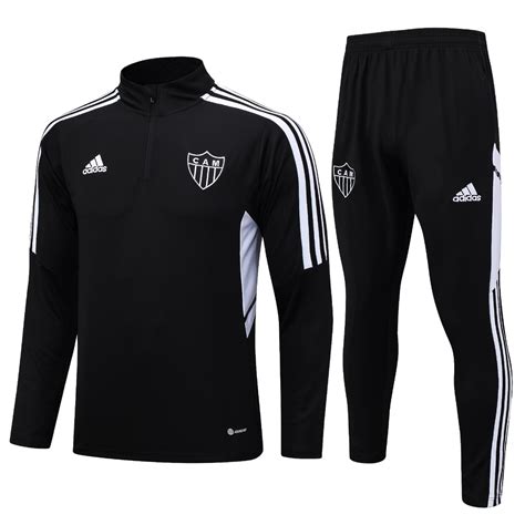 Conjunto De Time Camisa Treino Manga Longa Cor Preta Jaqueta