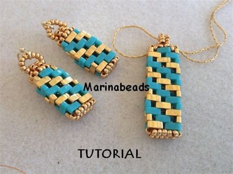 Tutorial Half Tila Pendant Earrings Marinabeads