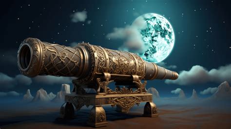 Ramadan Cannon Concept Ramadan Kareem Cannon Cloudy Sky With Worm Moon