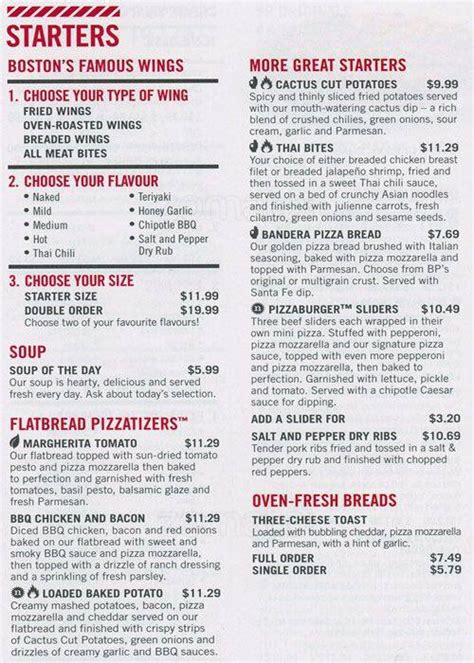 Boston Pizza Menu, Menu for Boston Pizza, Lower Capilano, North Vancouver - Urbanspoon/Zomato