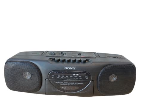 Sony Portable Am Fm Radio Cassette Corder Boombox Black Model Cfs B