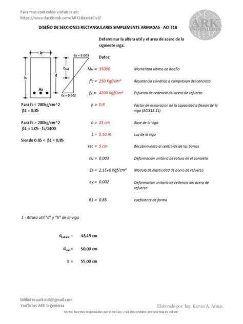 Diseño De Vigas A Flexion Aci 318 Descargar Gratis Pdf Ciencia De Los Materiales