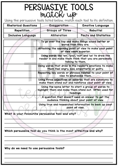 Persuasive Writing Worksheets Karjuzlik