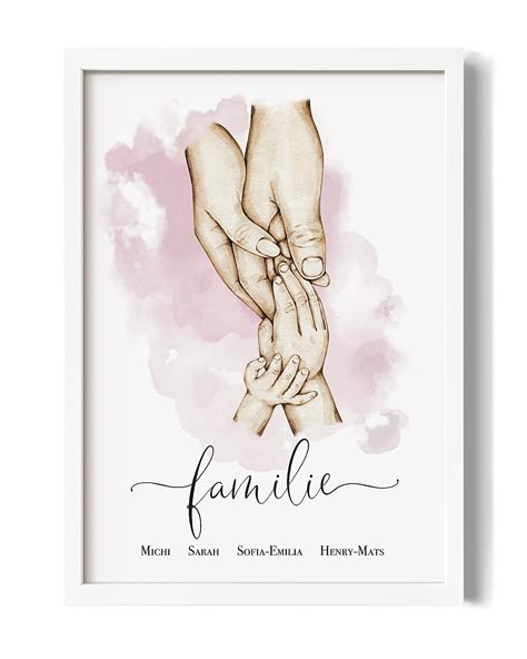 Letter Poetry Our Hands Familienposter Personalisiert Babyposter